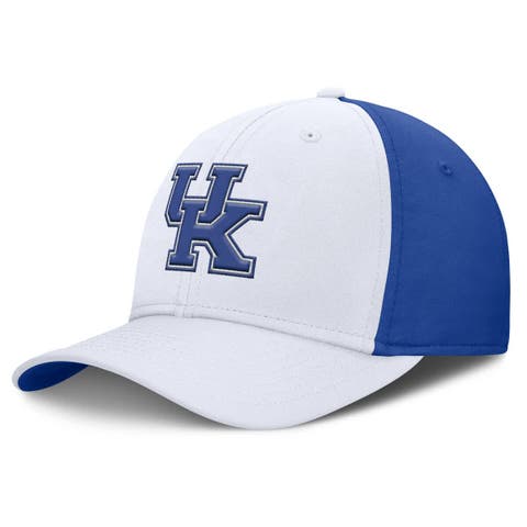 Men's Nike White/Royal Kentucky Wildcats 2025 Sideline Rise Local Performance Flex Hat