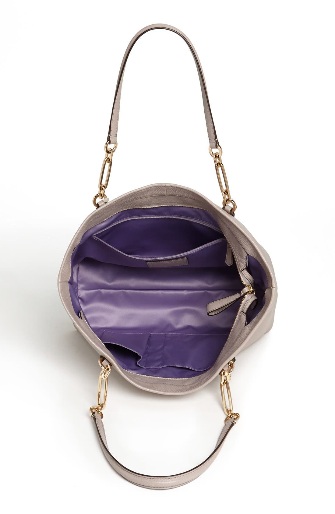 'Madison' Leather Tote, Alternate, color, GREY BIRCH