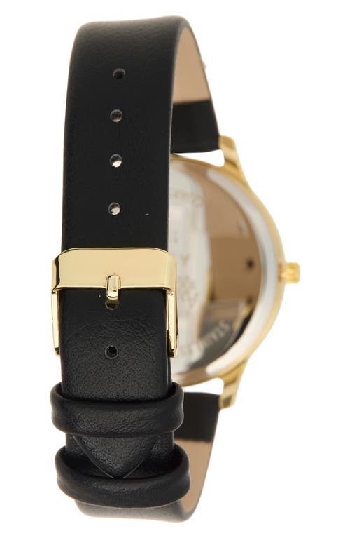 American Exchange Crystal Chronograph Faux Leather Strap Watch & Assorted Bracelets Set, 38mm In Black
