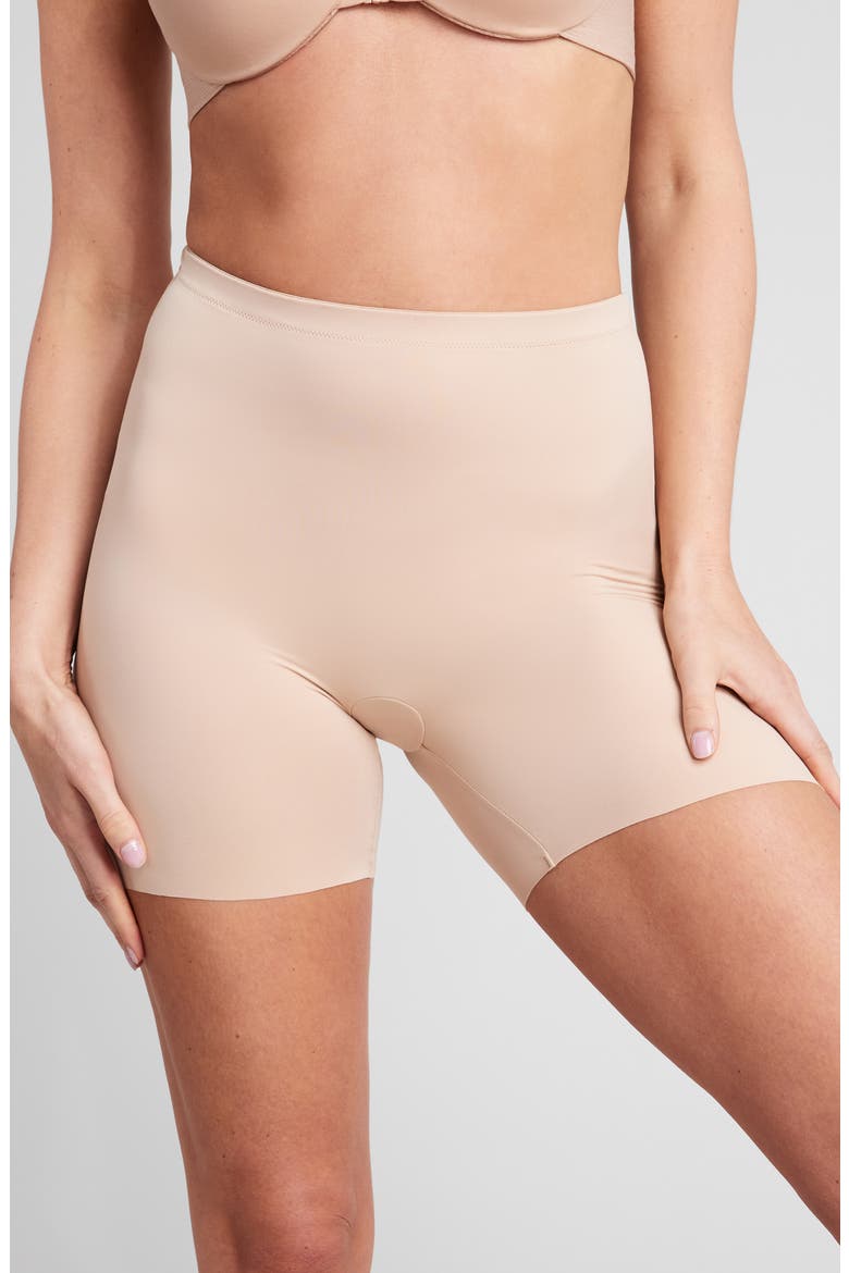 Shaping Mid Thigh Shorts, Main, color, PURE BEIGE