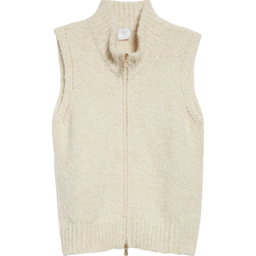 Eleventy Alpaca Blend Full Zip Sweater Vest In Neutral