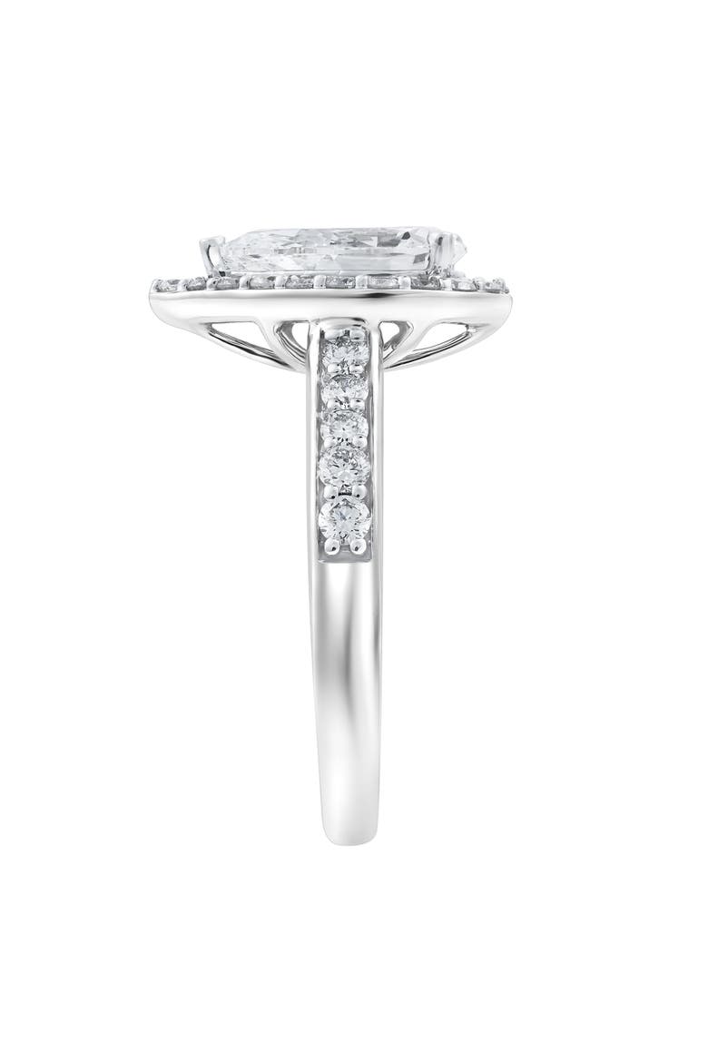 Amani 14K White Gold Pear Lab Grown Diamond Halo Engagement Ring - 2.45 Ct, Alternate, color, 14K White Gold