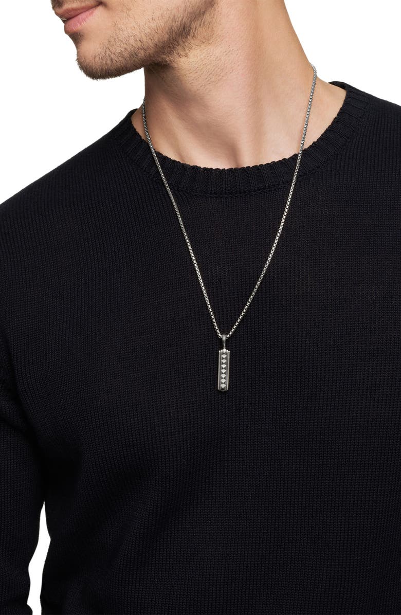 David Yurman Pyramid Ingot Tag, Alternate, color, Silver