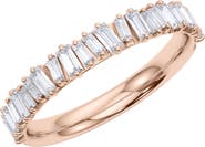 HauteCarat Lab Created Baguette Diamond Half Eternity Ring