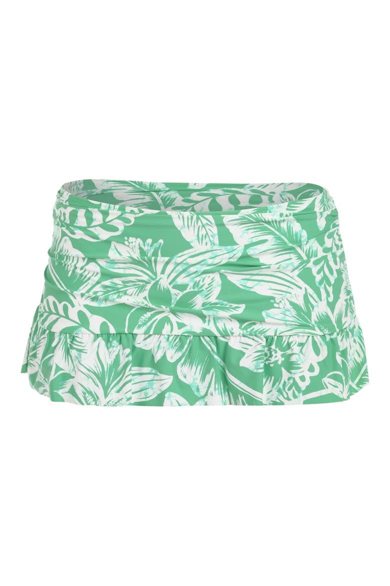 Batiki Ruffle Skirt Bikini Bottoms, Alternate, color, EUCALYPTUS