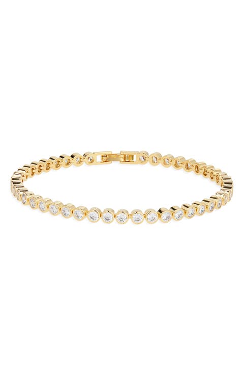 Cubic Zirconia Bezel Tennis Bracelet