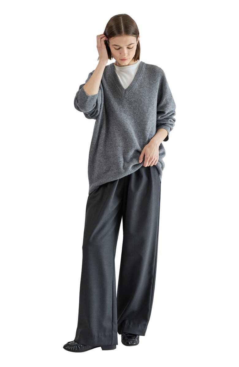 Almina Concept Wool V Neck Sweater, Main, color, Grey