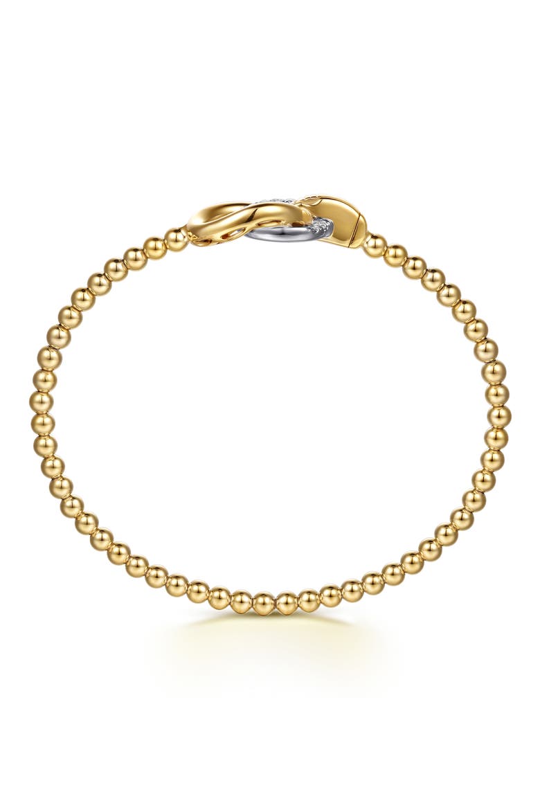 Bujukan Diamond Double Circle Bracelet, Alternate, color, 14K YELLOW/ WHITE GOLD