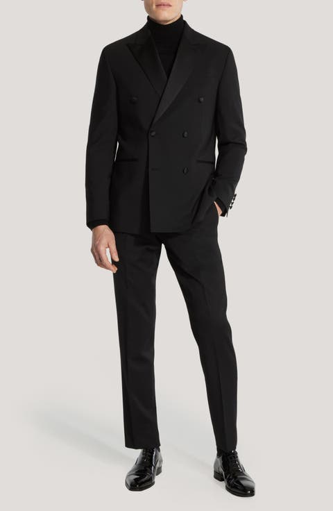Eden Double Breasted Black Wool Tuxedo