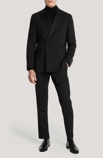 Eden Double Breasted Black Wool Tuxedo