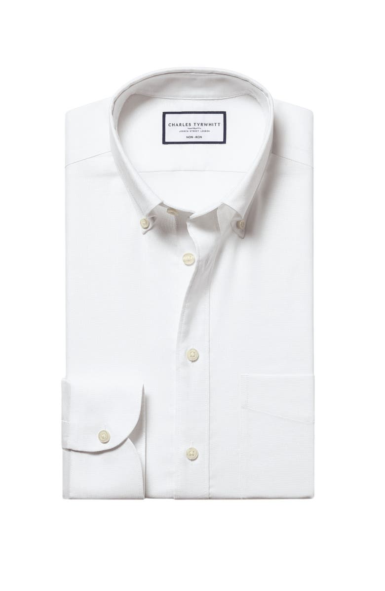 Charles Tyrwhitt Non-Iron Stretch Oxford Shirt, Alternate, color, White