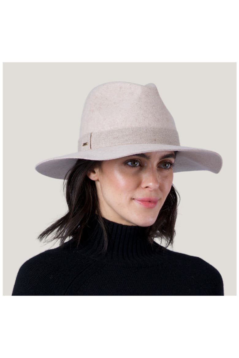 Georgina Wool & Cashmere Fedora, Alternate, color, BONE