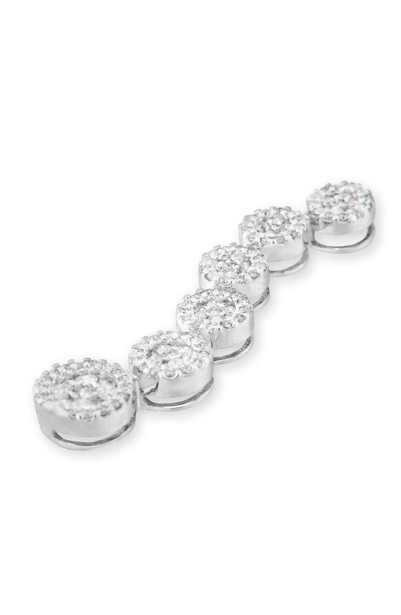 Haus of Brilliance 14K White Gold 1 cttw Diamond Cluster Journey Pendant Necklace, Alternate, color, White