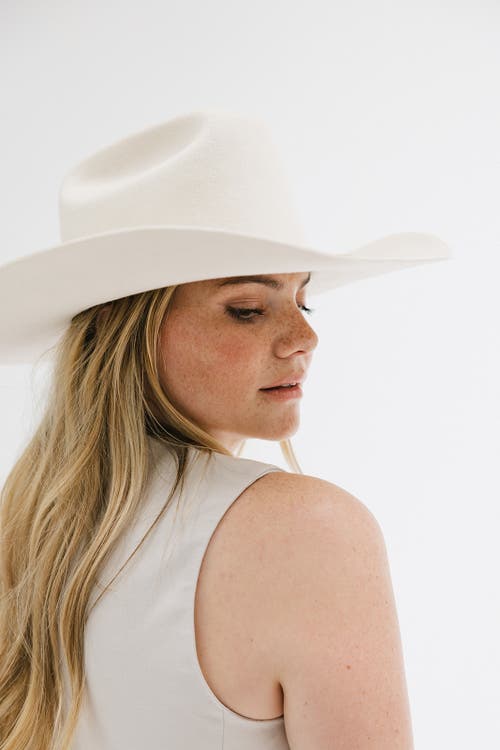 Gigi Pip Stylish Teddy Cattleman Hat In Off-white