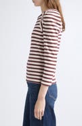 Veronica Beard Delano Directional Stripe Stretch Cotton Top