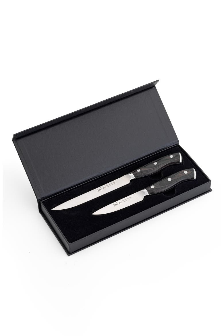 Stainless Steel Utility Knife & Paring Knife 2-Piece Set, Alternate, color, SILVER/ BLACK