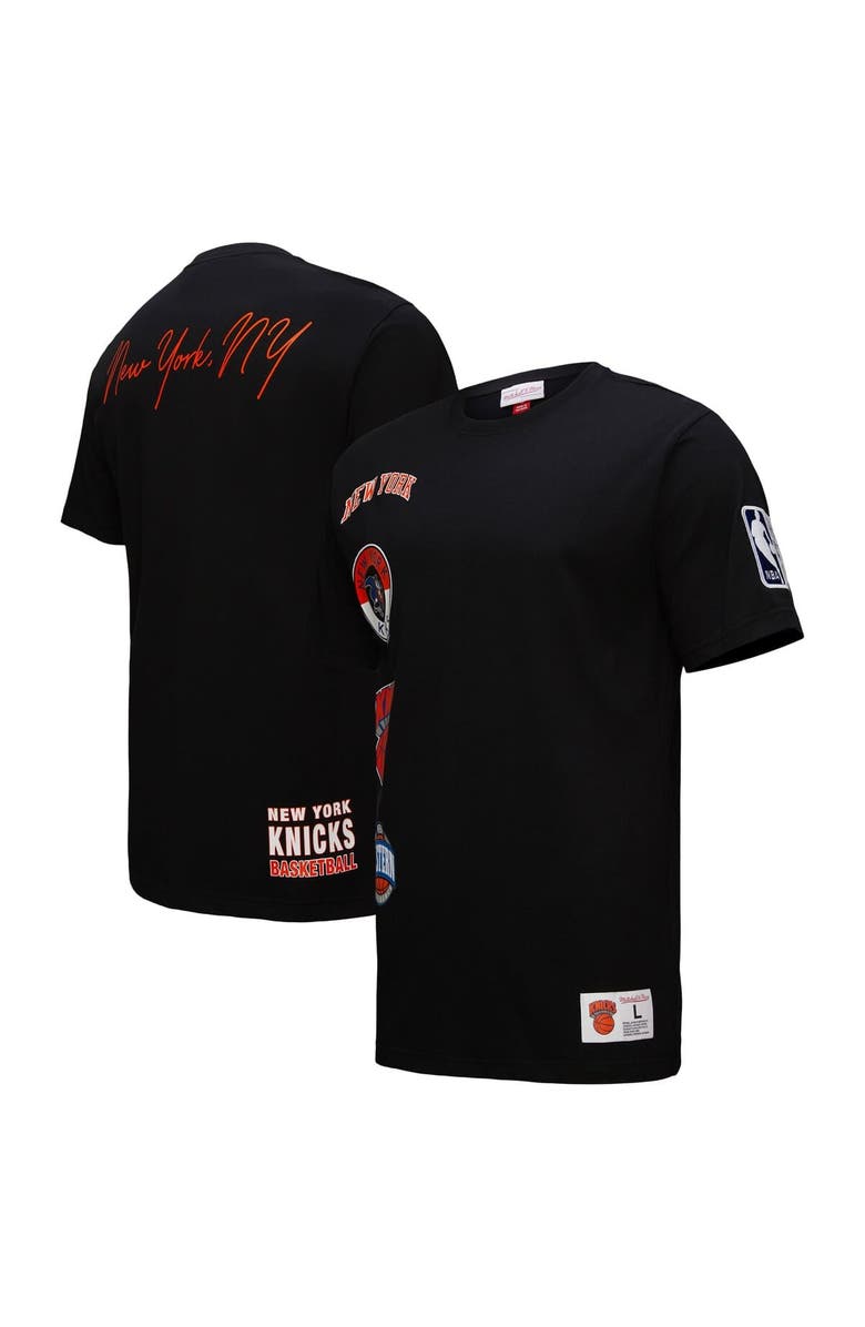 Mitchell & Ness Men's Black New York Knicks Black Out Collection Vintage Premium T-Shirt, Main, color, 