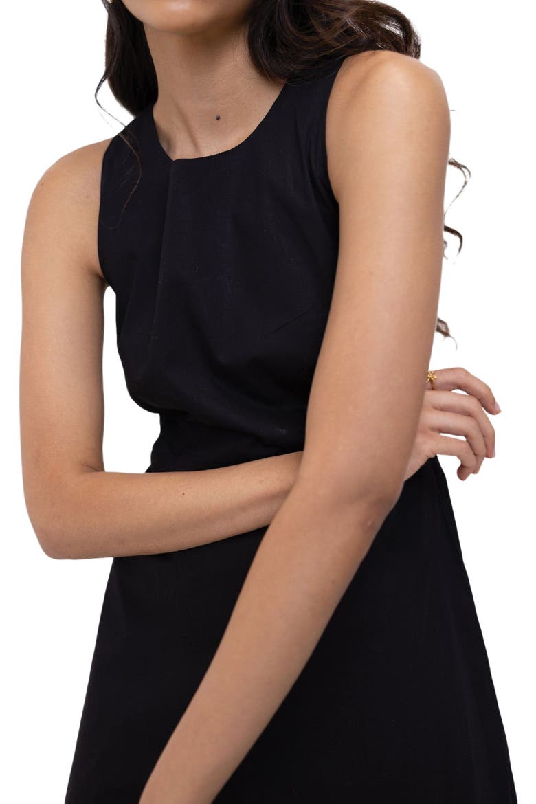 Cross-back Midi Dress, Alternate, color, Black