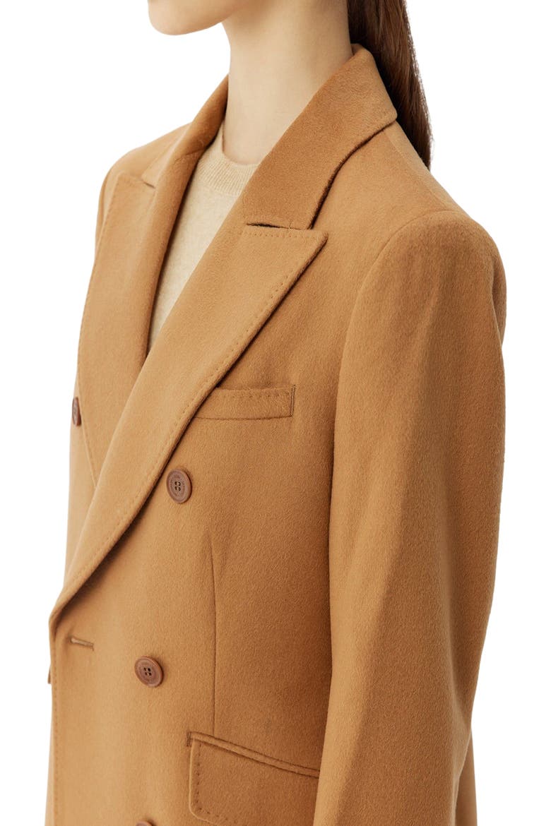 Cashmere Peak Lapel Long Coat, Alternate, color, camel
