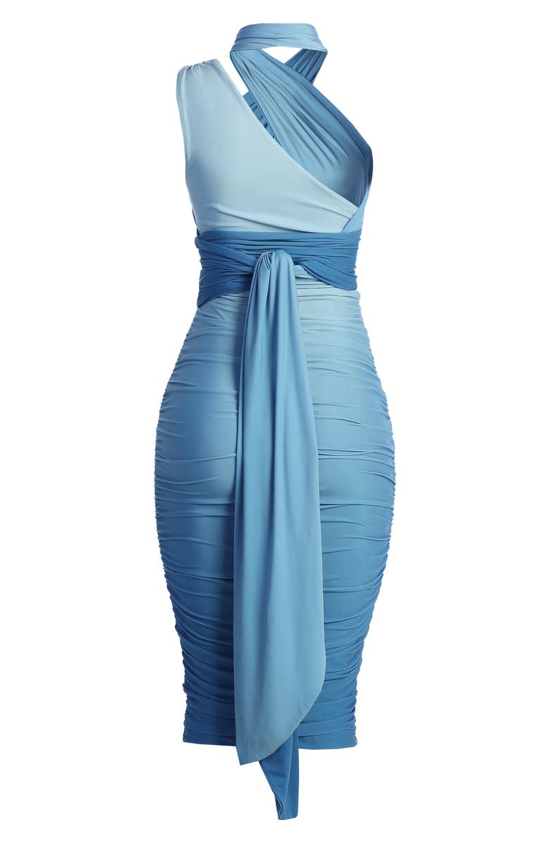 JLUXLABEL Edge of Romance Convertible Neck Midi Dress, Alternate, color, 