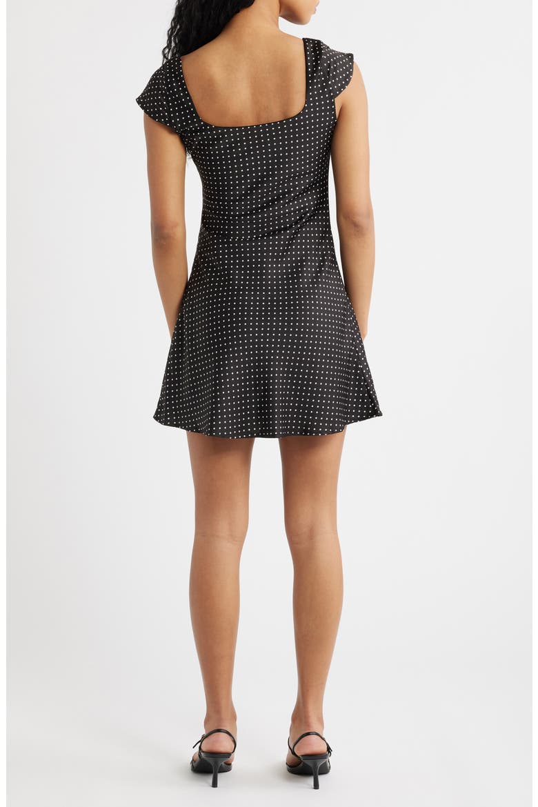 Lucienna Polka Dot Minidress, Alternate, color, WHITE / BLACK
