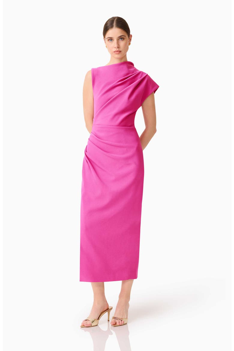 Chantal Asymmetric Neck Cocktail Dress, Alternate, color, PINK