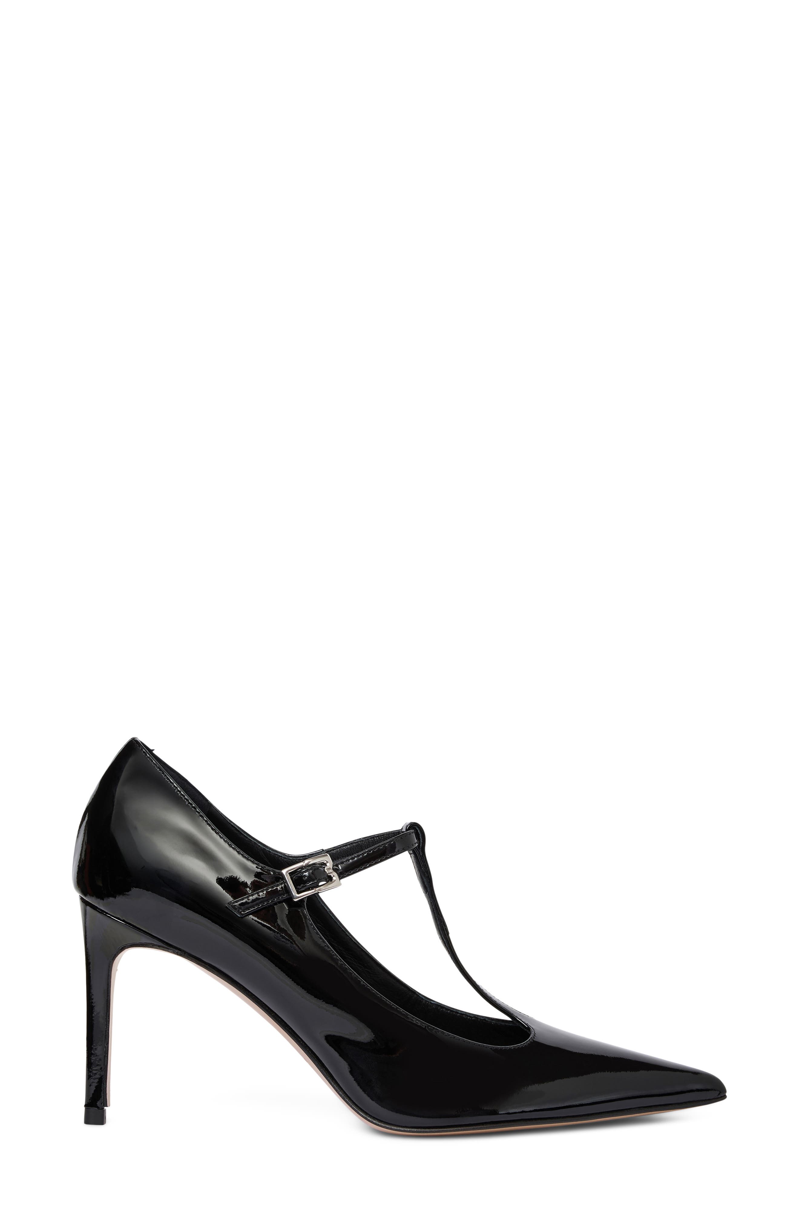Pepper T-Strap Pointed Toe Pump, Alternate, color, BLACK PATENT