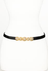 Raina Belts Rhinestones Buckle Leather Belt