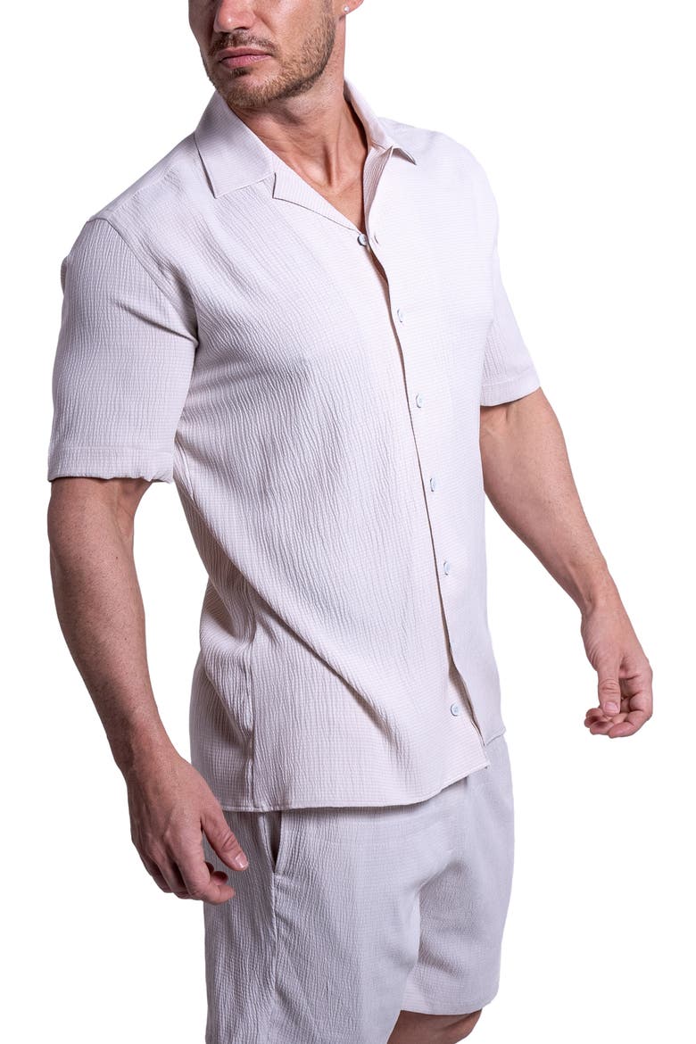 Everyday Cream White Short Sleeve Button-Up Shirt, Alternate, color, WHITE