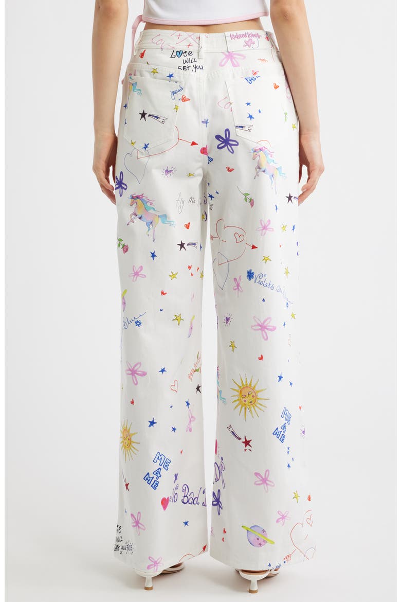 Printed Straight Leg Jeans, Alternate, color, DEAR DIARY