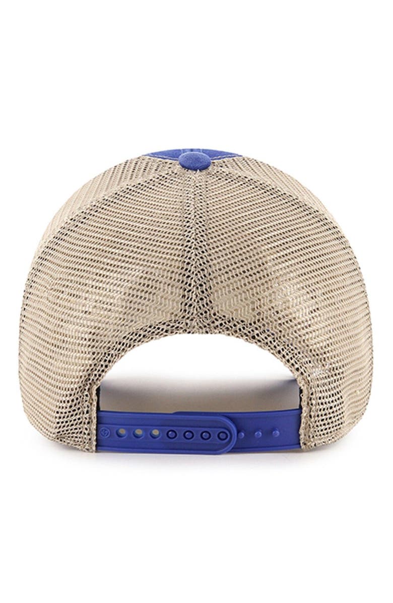 '47 Men's '47 Royal/Natural Los Angeles Dodgers Flagship Washed MVP Trucker Snapback Hat, Alternate, color, 