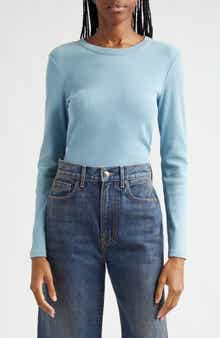 Veronica Beard Pruitt Long Sleeve Cotton T-Shirt