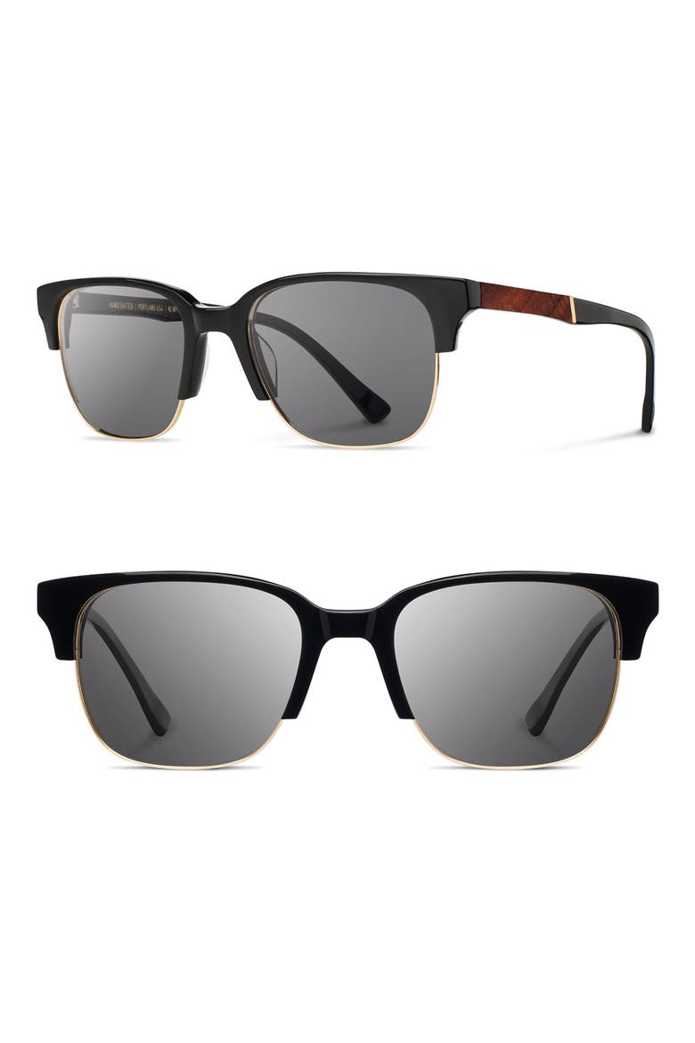 'Newport' Sunglasses, Main, color, BLACK/ MAHOGANY/ GREY