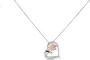 Haus of Brilliance 14K Rose Gold Plated Sterling Silver 1/10 Cttw Diamond Paw & Heart Pendant Necklace
