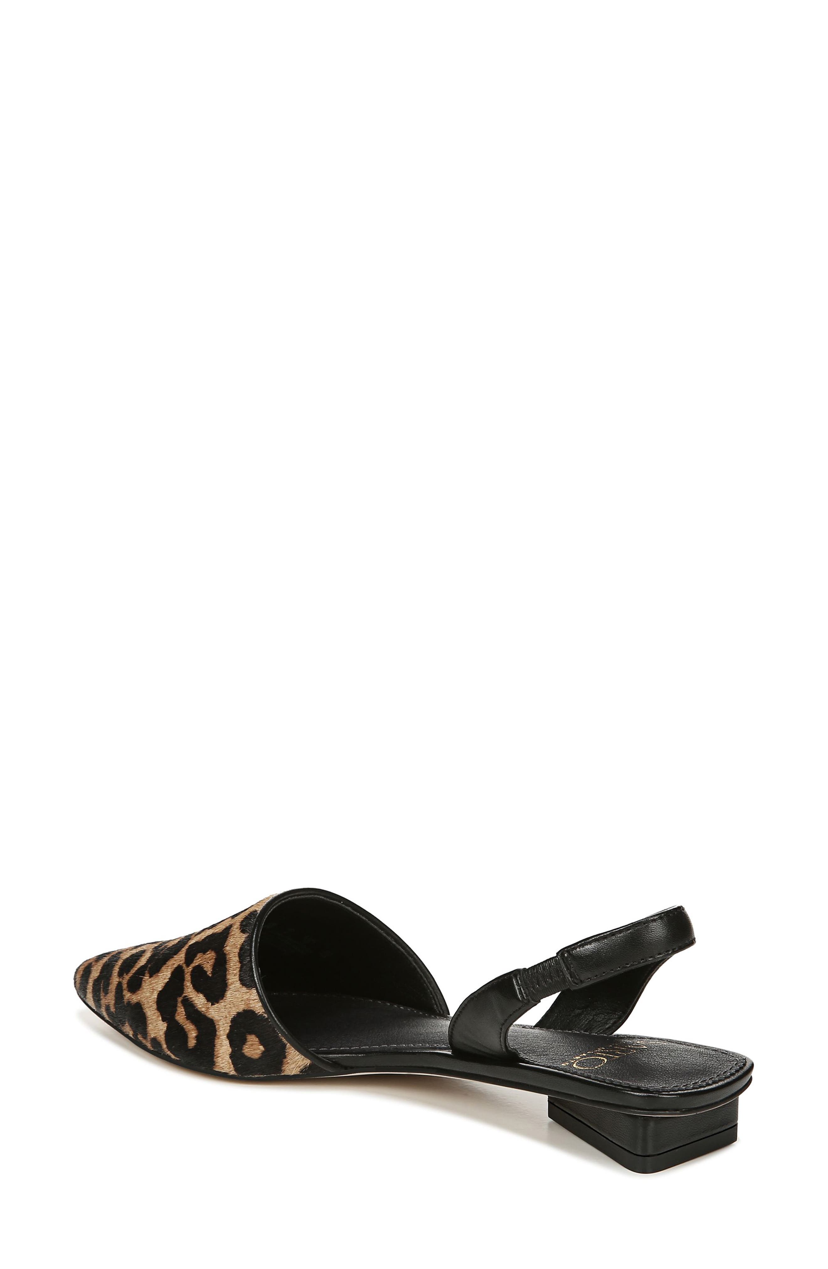 Pointed Toe Slingback Flat, Alternate, color, LEOPARD PRINT CALF HAIR