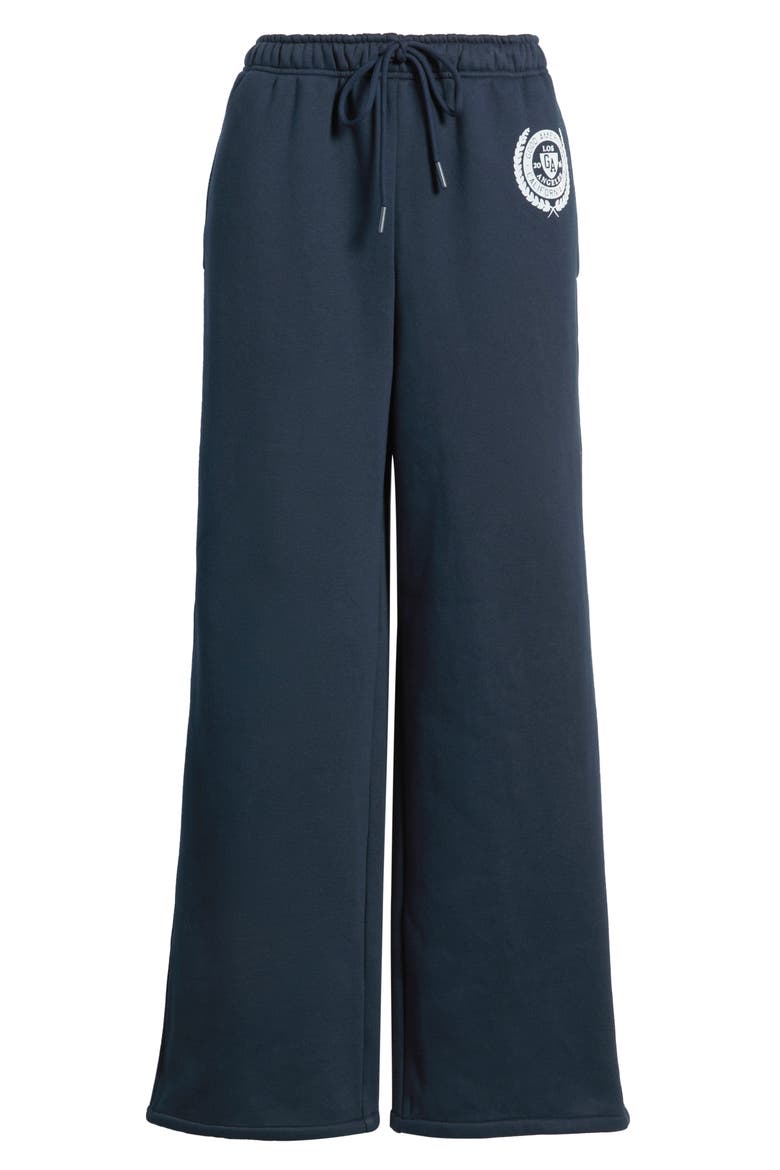 The Brushed Fleece Wide Leg Sweatpants, Alternate, color, NEW NAVY002