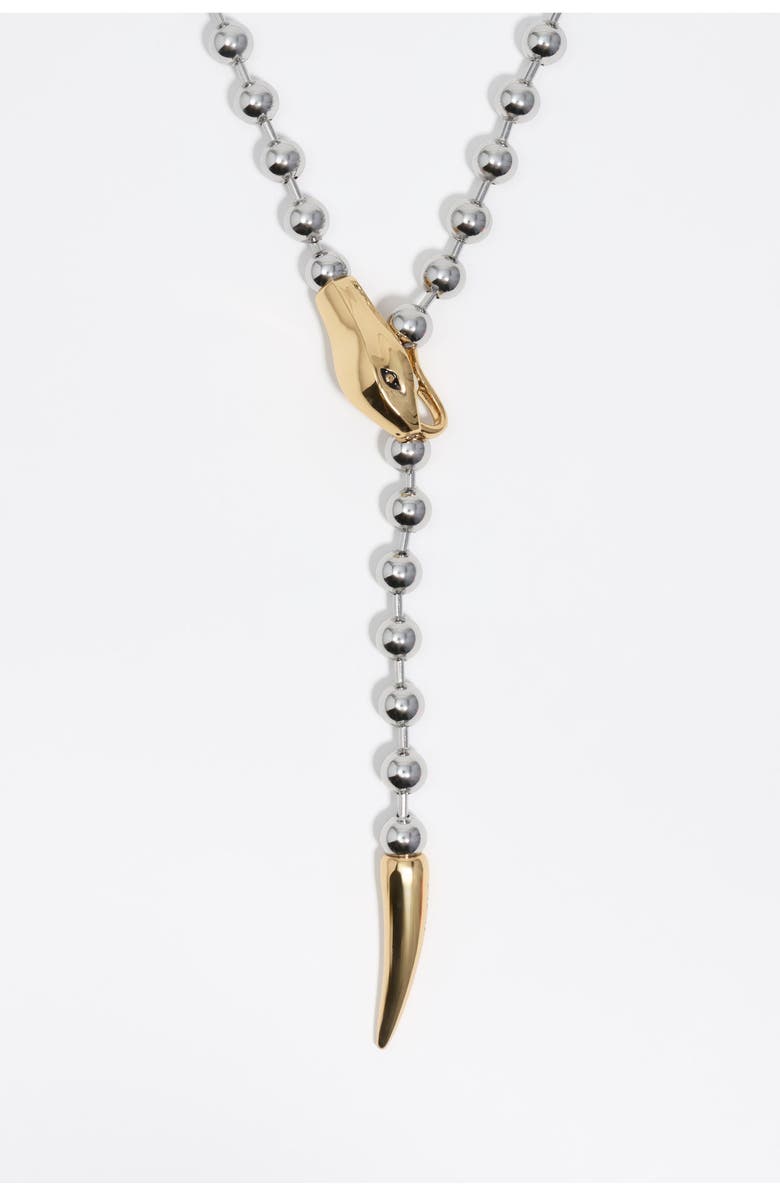Bimba y Lola Two-tone snake necklace, Alternate, color, Multi Dark Silver