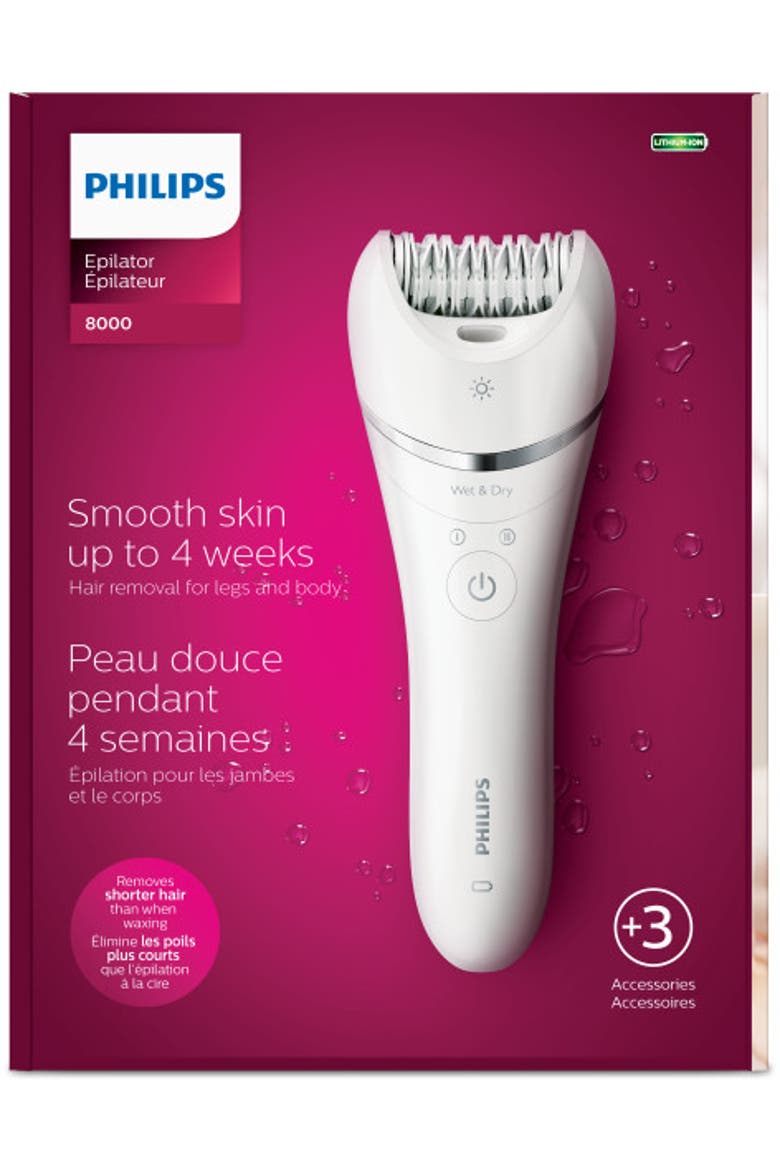 Epilator Series 8000, with 3 Accessories, Alternate, color, White