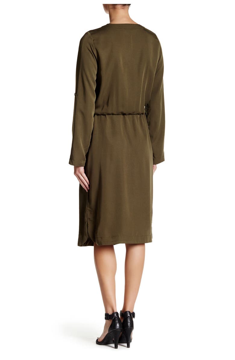 MAX STUDIO Satin Midi Shirt Dress, Main, color,