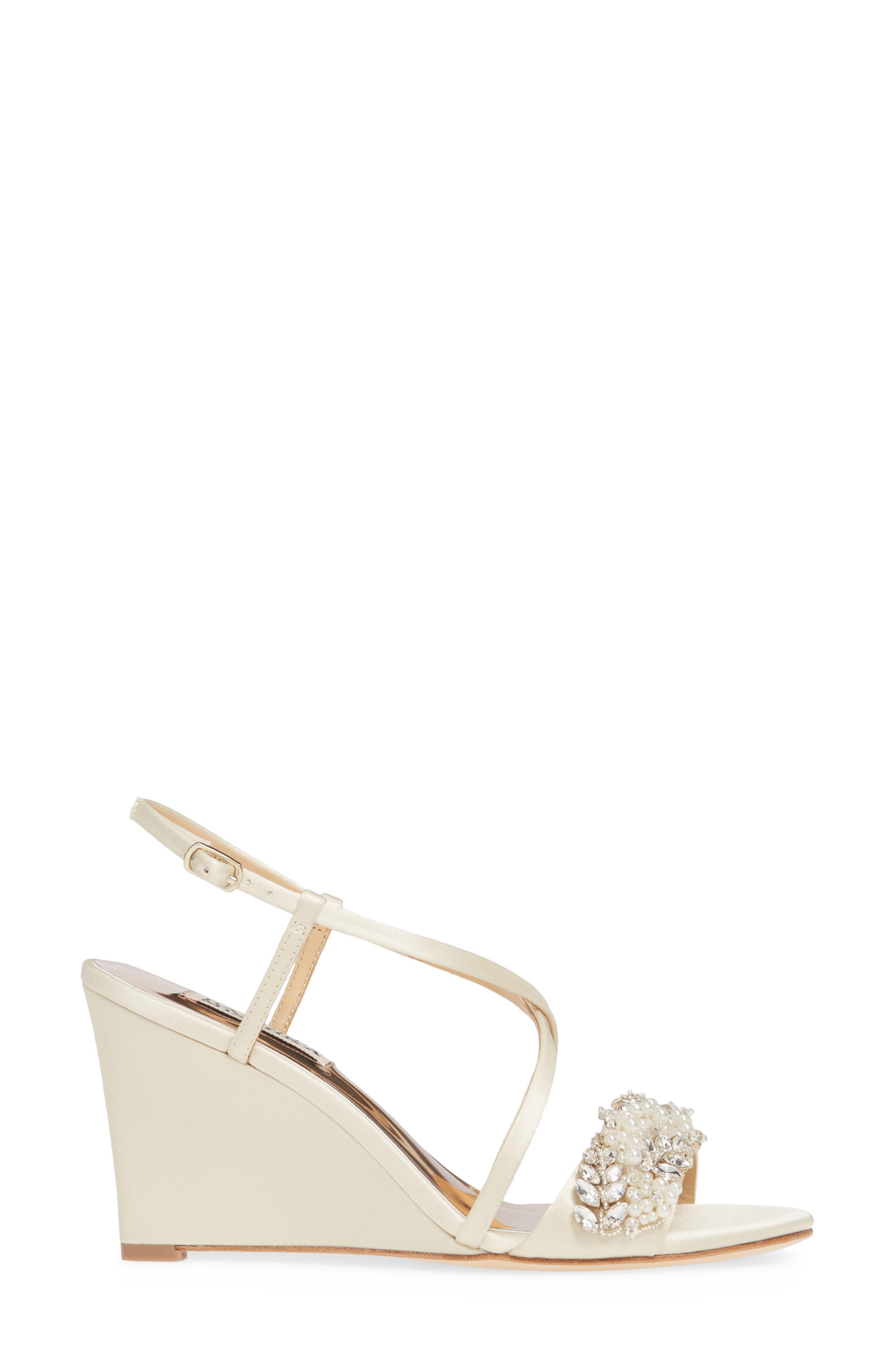 Badgley Mischka Collection Clarisa Embellished Wedge Sandal, Alternate, color, 