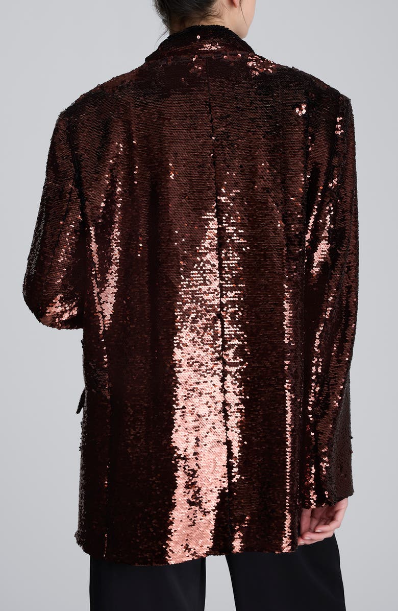 Kenneth Cole Sequin Wrap Jacket, Alternate, color, Spiced Brandy