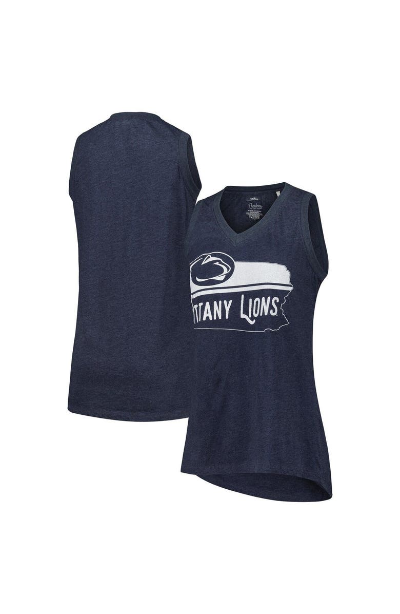 PRESSBOX Women's Pressbox Navy Penn State Nittany Lions Ferris Melange V-Neck Tank Top, Main, color,