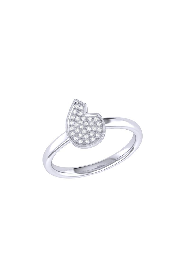 Street Cycle Open Teardrop Sterling Silver Diamond Ring, Main, color, Silver
