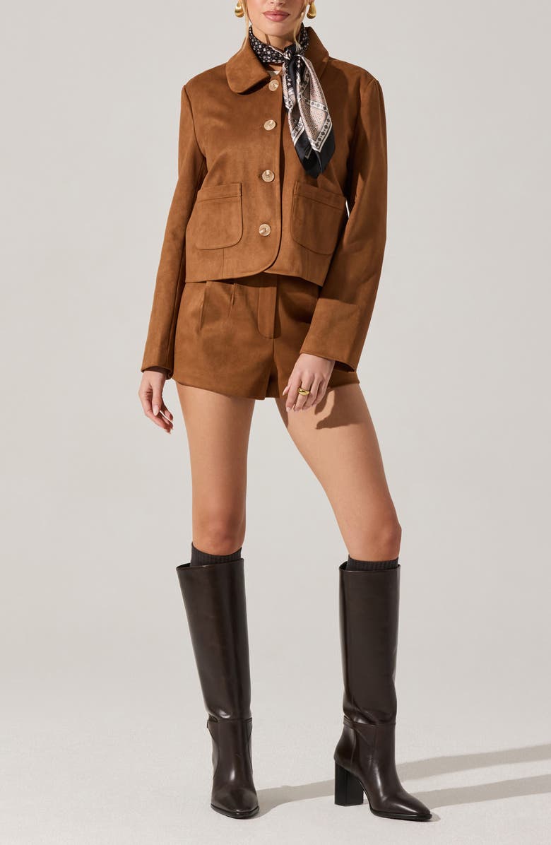 ASTR the Label Jude Faux Suede Jacket, Alternate, color, Camel