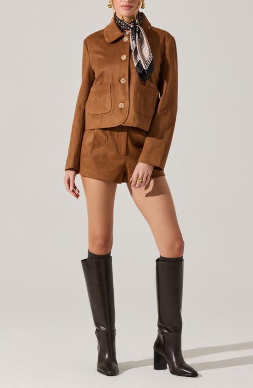 Astr The Label Jude Faux Suede Jacket In Brown