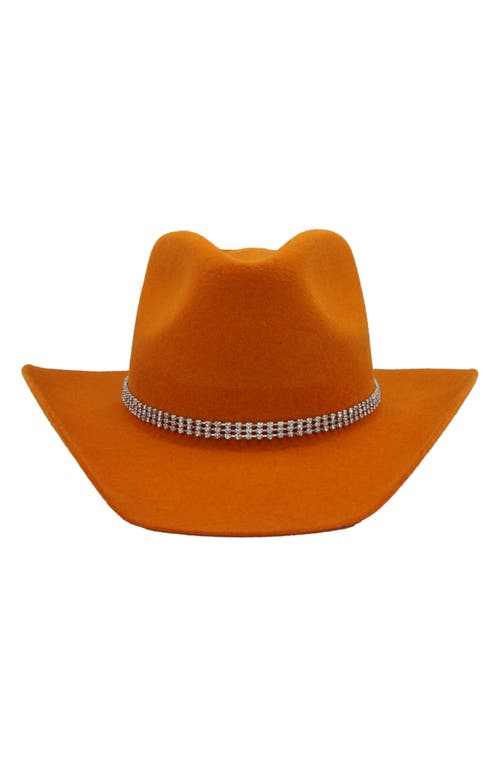 MODERN MONARCHIE Texan Embellished Wool Cowboy Hat in Orange  product