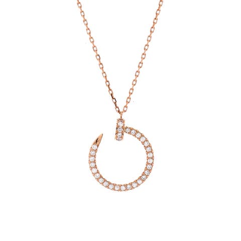 Juste un Clou Pendant Necklace 18K Rose Gold and Pave Diamonds