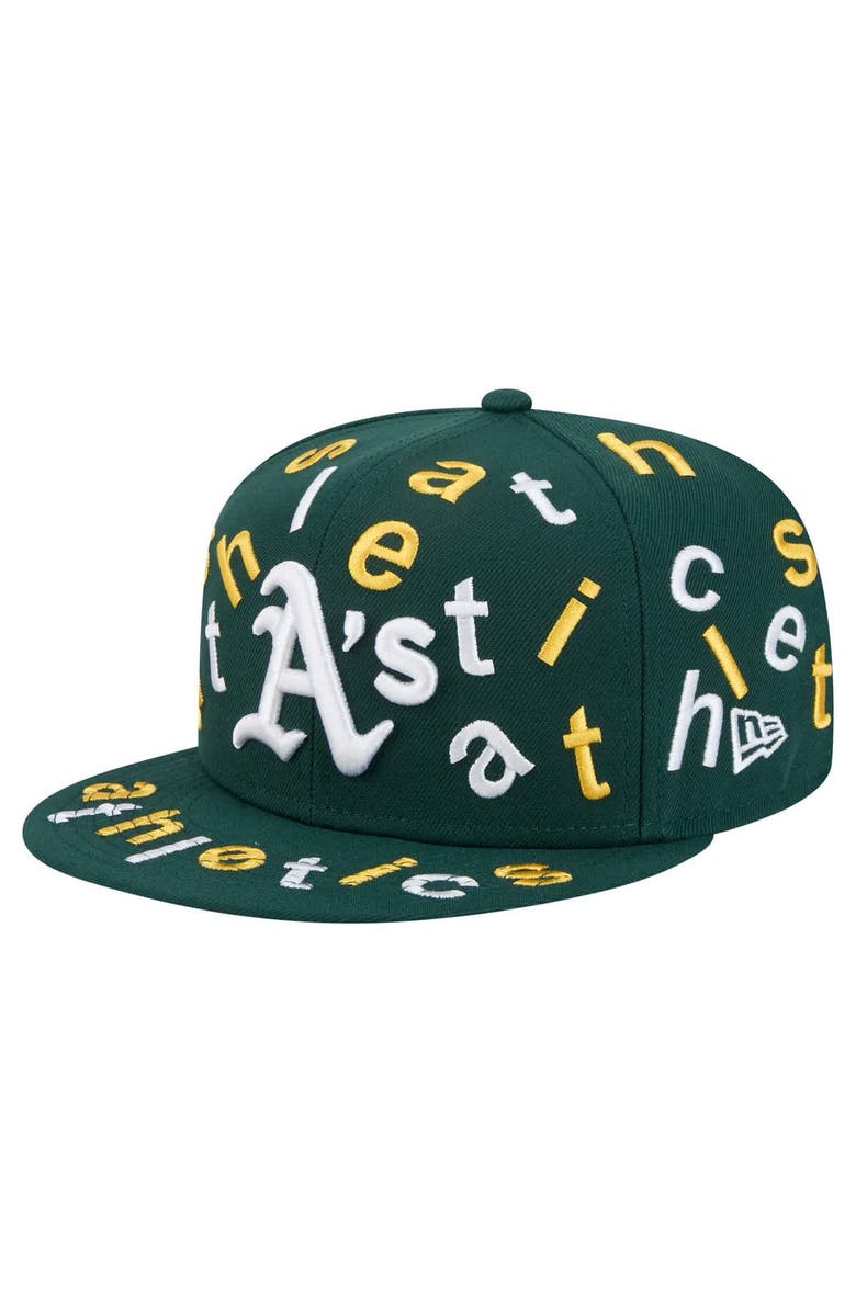 New Era Men's New Era Green Oakland Athletics Team Confetti 59FIFTY Fitted Hat, Main, color, Green