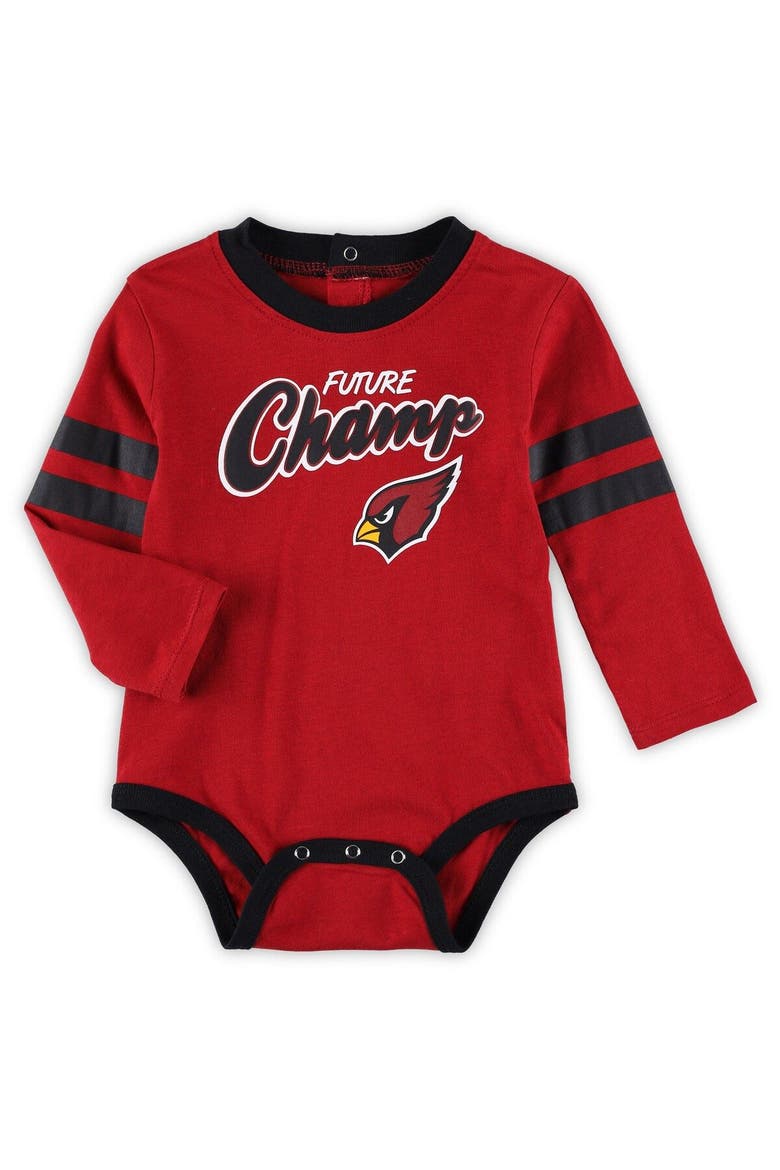 Infant Cardinal/Black Arizona Cardinals Little Kicker Long Sleeve Bodysuit & Pants Set, Alternate, color, Cardinal