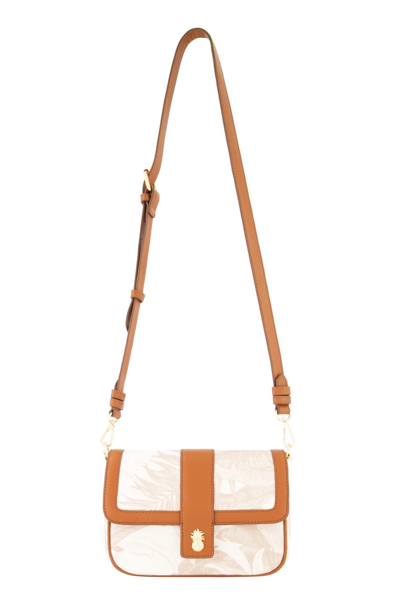 Tommy Bahama Floral Canvas &amp; Leather Trim Crossbody Bag